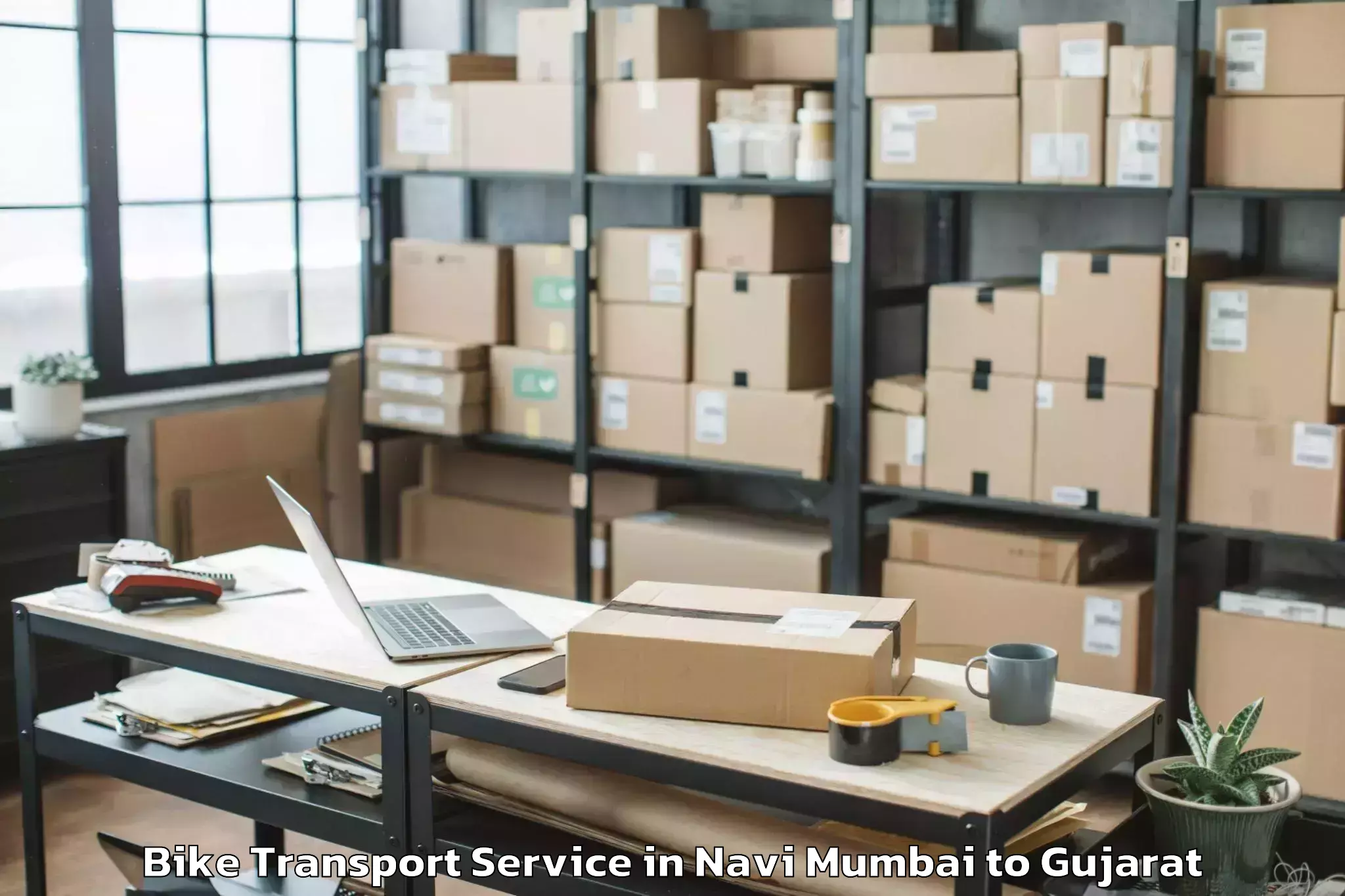 Leading Navi Mumbai to Bhiloda Bike Transport Provider